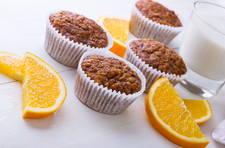 MUFFINS DE ZANAHORIA, NARANJA Y CHOCOLATE