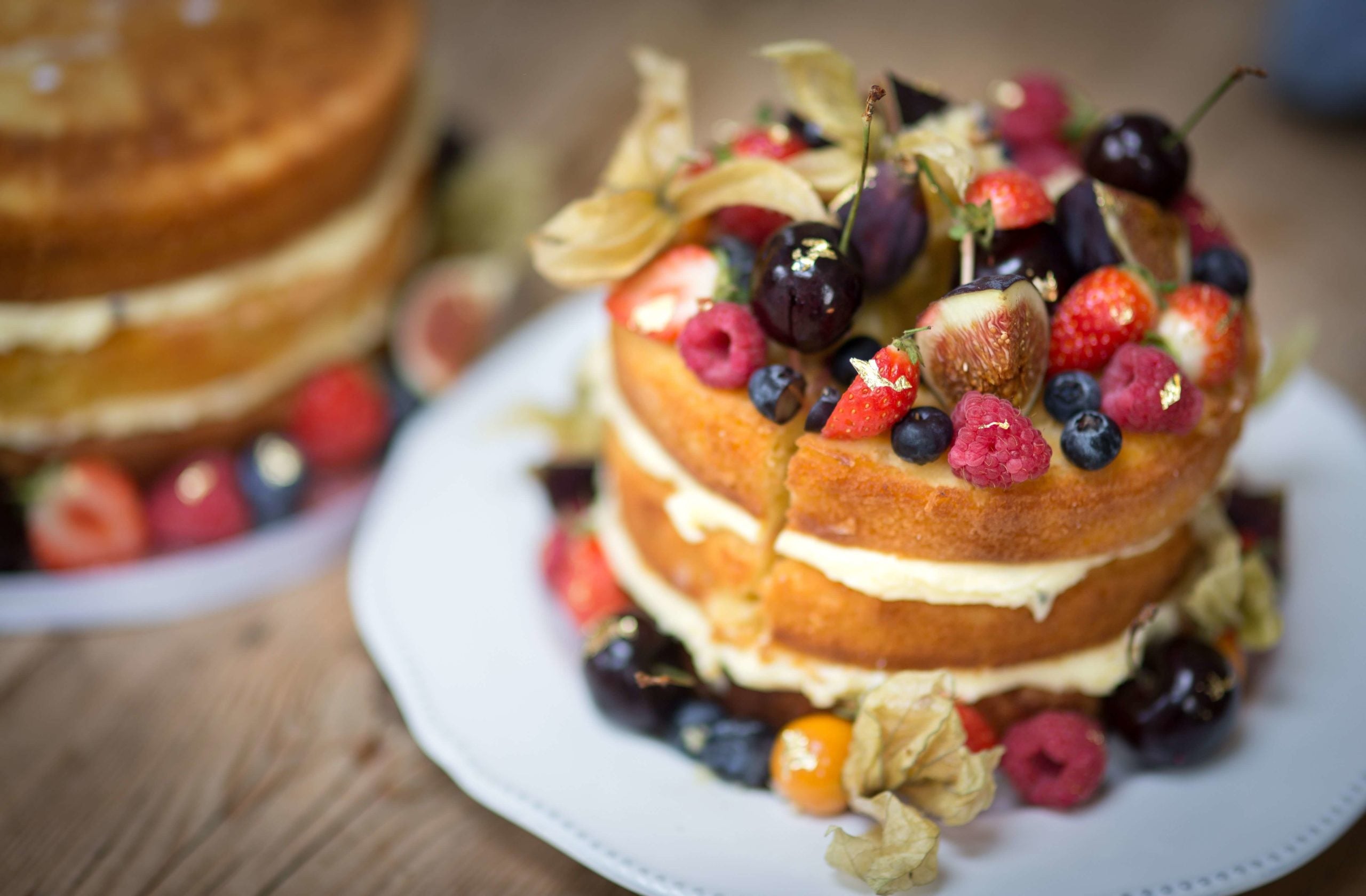 Pastel de fruta de arándanos